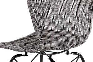 Jídelní židle SF-825 GREY umělý ratan šedý, kov černý