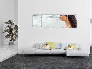 Obraz ženy na pláži (170x50 cm)