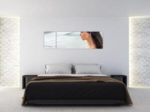 Obraz ženy na pláži (170x50 cm)