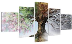 Obraz - Strom čtyř ročních období (125x70 cm)