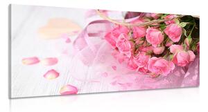 Obraz romantická růžová kytice růží Varianta: 120x60