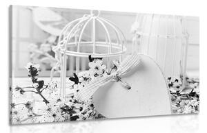 Obraz romantické zátiší ve vintage stylu v černobílém provedení Varianta: 60x40