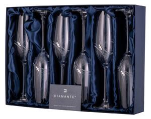 Diamante sklenice na šampaňské Atlantis s krystaly Swarovski 260 ml 6KS