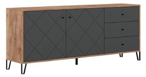 Komoda SULA 183x75x40 cm dub craft/černá