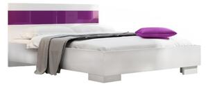 ArtStol Manželská postel Dubaj Barva: bílá / fialový lesk