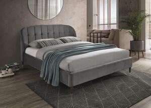 Čalouněná postel LIGURIA VELVET 160 x 200 cm šedá