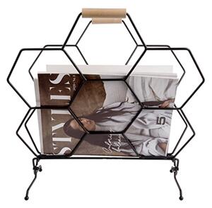 Skládací stojan na noviny a časopisy Honeycomb Present Time (Barva-matná černá)