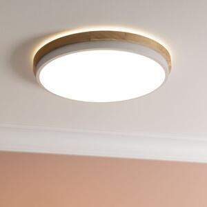 Brilliant G80845/75 Stmívatelné stopní LED svítidlo BAARLO 24W bílé & DŘEVO průměr 35cm