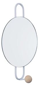 Závěsné zrcadlo s věšákem Bright Present Time (Barva-matná bílá)