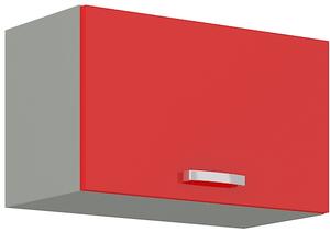60 cm skříňka horní jednodveřová (otevírání nahoru) Barevné provedení: Rose - Šedá / Červený lesk