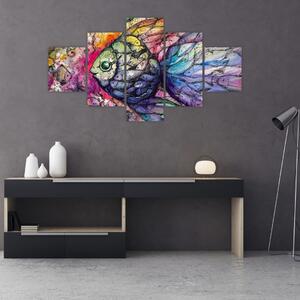 Obraz - Barevná rybička (125x70 cm)