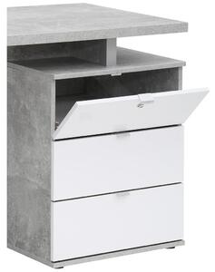 PSACÍ STŮL, šedá, vysoce lesklá bílá, 140/60/75 cm Carryhome - Psací stoly