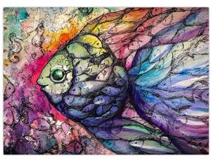 Obraz - Barevná rybička (70x50 cm)