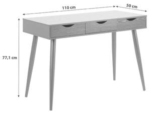 PSACÍ STŮL, černá, barvy jasanu, 110/50/77,1 cm Carryhome - Psací stoly
