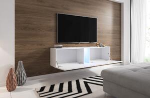 TV stolek/skříňka Savanna 160 (bílá matná + šedý lesk) (s osvětlením). 1000635