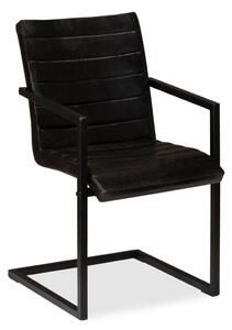 Jídelní židle Wisner - 2 ks - pravá kůže | antracitové