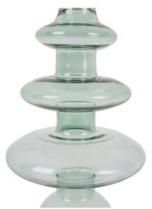Skleněný svícen Glass Art Rings Handmade 22,5 cm L Present Time (Barva-zelená)