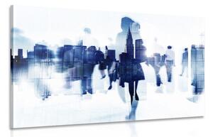 Obraz siluety lidí ve velkoměstě Varianta: 90x60