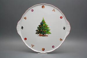 Bohemia Porcelán 1987 Dortový talíř 30,5cm Verona Christmas Tree JCL