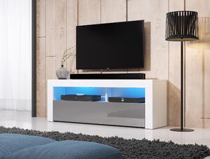 VIVALDI Televizní stolek MEX 140 cm bílý/šedý s LED osvětlením
