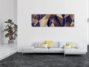Obraz - 3D dřevěné trojúhelníky (170x50 cm)