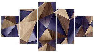 Obraz - 3D dřevěné trojúhelníky (125x70 cm)