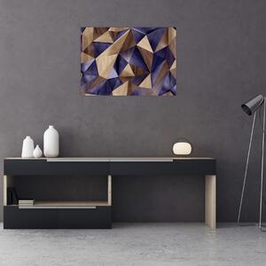 Obraz - 3D dřevěné trojúhelníky (70x50 cm)