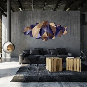 Obraz - 3D dřevěné trojúhelníky (210x100 cm)