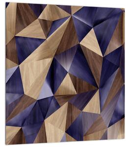Obraz - 3D dřevěné trojúhelníky (30x30 cm)