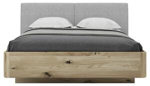 POSTEL, 160/200 cm, dřevo, textil, šedá, barvy dubu Valnatura