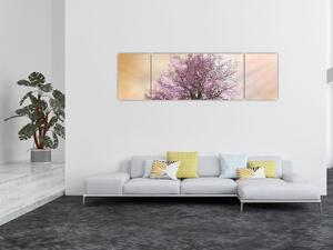 Obraz rozkvetlého stromu na vrcholku kopce (170x50 cm)