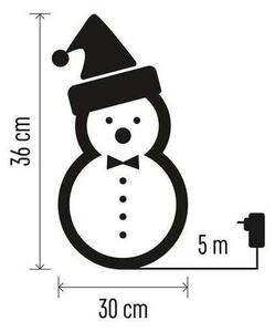 Vánoční sněhulák Emos DCFC18, studená bílá, 38cm