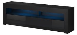VIVALDI Televizní stolek MEX 140 černý černý lesk LED