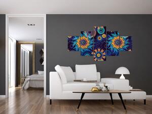 Obraz - 3D květy (125x70 cm)