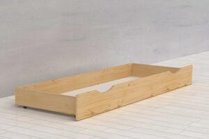 Via-nábytek Úložný šuplík pod postel z borovice S516 Rozměry cm (šířka, výška, hloubka): 140 x 17 x 72, Povrchová úprava: Moření odstín dub