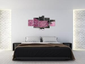 Obraz - Růžovo-černá abstrakce (125x70 cm)