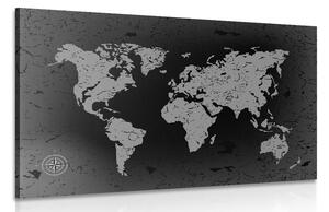 Obraz stará mapa světa na abstraktním pozadí v černobílém provedení Varianta: 90x60