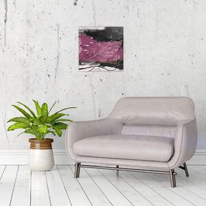 Obraz - Růžovo-černá abstrakce (30x30 cm)