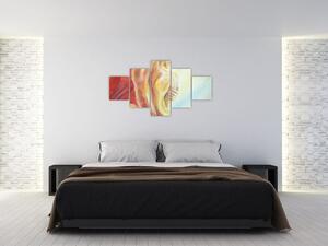 Obraz odpočívající ženy, olejomalba (125x70 cm)