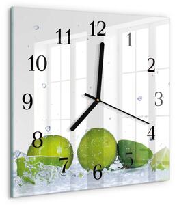 Skleněné hodiny na stěnu Limetky zskc-30x30-00183176
