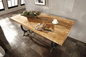 INDUSTRY Jídelní stůl O-line 180x90, litina a staré dřevo