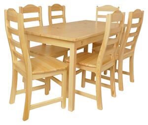 Via-nábytek Jídelní stůl se židlemi Komplet I Povrchová úprava: Borovice (lakovaná)