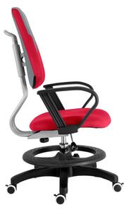 Dětská rostoucí židle s podnoží BAMBINO – látka, šedo-červená