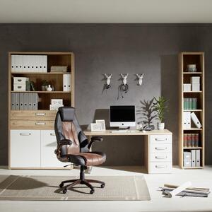 PSACÍ STŮL, bílá, vysoce lesklá bílá, fošnový dub, 160/72,8/80 cm Premium Living - Kancelářské stoly