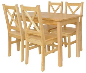 Via-nábytek Jídelní stůl se židlemi Komplet II Povrchová úprava: Borovice (lakovaná)