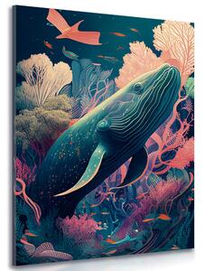 Obraz surrealistická velryba Varianta: 60x90