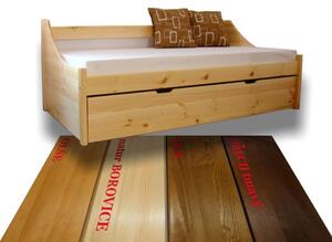 Via-nábytek Postel s přistýlkou Apolo masiv borovice Povrchová úprava postele: Moření odstín olše, Rozměry postele: 90 x 200