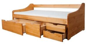 Via-nábytek Postel s šuplíky z masivu Arcadie Rozměry: 90 x 200, Povrchová úprava postele: Moření odstín olše