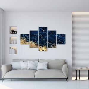 Obraz - Tmavě-modrý mramor (125x70 cm)