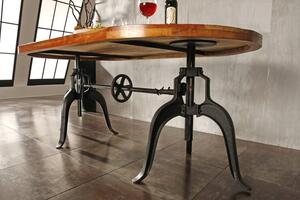 INDUSTRY Stůl 180x100 cm, litina a staré dřevo
